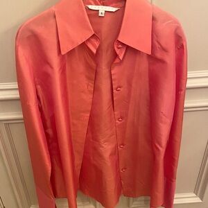 Chic Coral Button-Up Blouse